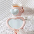 Axyaa Heart Coffee Cup & Saucer Set, Couple Mug, Camellia Tea, Breakfast Exquisite Gift