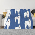 Borzoi Halloween Throw Blanket by Axyaa
