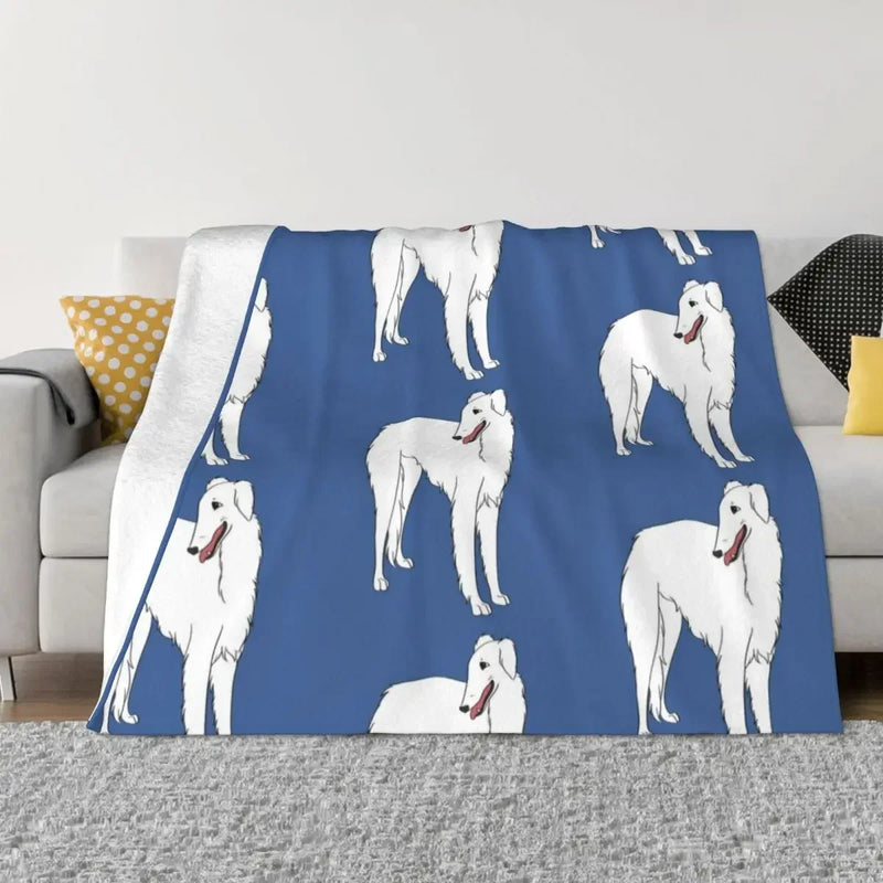 Borzoi Halloween Throw Blanket by Axyaa