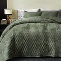 Axyaa Velvet Quilt Bedding Set King Size Luxurious Lightweight Comforter Coverlet
