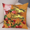Axyaa Butterfly Flower Pillow Cover 45*45cm for Home Sofa Decor