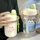 Axyaa Cute Girls Water Bottle: Large Capacity, Leakproof, with Straw Cup