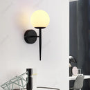 Axyaa LED Glass Spherical Wall Lamp: Simple E27 Bedroom Lighting Fixture