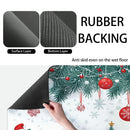 Axyaa Christmas Watercolor Absorbent Dish Drying Mat with Rubber Backing