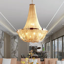 Axyaa Gold & Silver Tassel Pendant Chandelier - Luxury Lighting Fixture for Living room