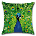 Peacock Feather Printed Pillow Case 45x45cm - Axyaa Brand
