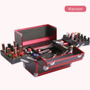 Axyaa Large Portable Makeup Train Case with 4 Trays - Professional Cosmetic Storage Box