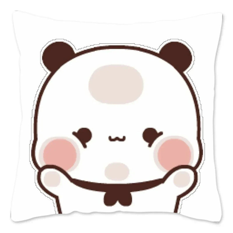 Cute Panda Bears Printed Pillow Case for Sofa Decoration by Axyaa