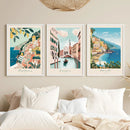 Italian Blue Coast Scenery Canvas Print Set by Axyaa