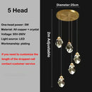 Axyaa Crystal Brass Chandelier Light for Modern Villa Stair, Hall, Loft, Hotel, Home Decor