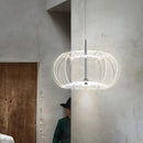 Round LED Chandelier Light by Axyaa - Luxury Acrylic Bedroom Pendant Fixture