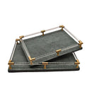 Axya Nordic Blue Leather Tray: Stylish Jewelry & Kitchen Organizer