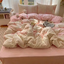 Axyaa Princess Lace Bed 4-Piece Set with Floral Cloud Design