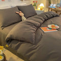Axyaa Double/Queen Solid Color Duvet Cover Set - Anti-Mite & Durable