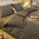 Axyaa Double/Queen Solid Color Duvet Cover Set - Anti-Mite & Durable