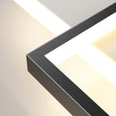 Axyaa Square Matte Black LED Ceiling Light - Adjustable Color Temperature for Bedroom and Living Room