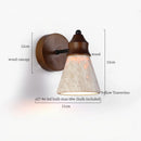 Axyaa Wood Stone LED Wall Sconce, Mid Century Modern Bedroom Lamp
