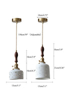 Axyaa Nordic Ceramic Pendant Ceiling Light, Modern Brass Socket Hanging Lamp