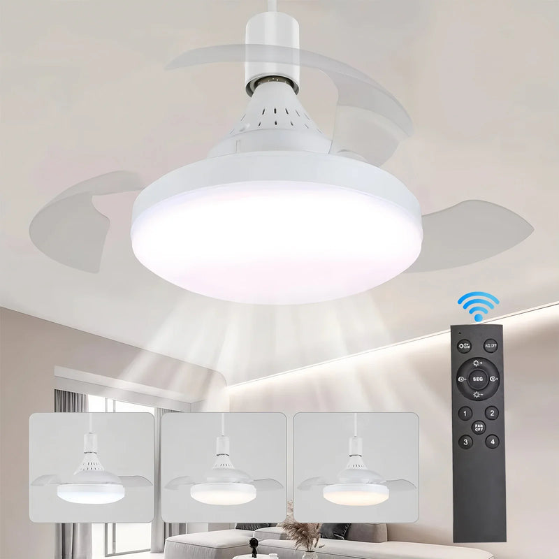 Axyaa Ceiling Fan Light with Remote Control and Retractable Blades