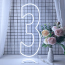 Axyaa 76cm Large Number Neon Sign Stand Up Transparent Dimmable Letter Light