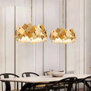 Axyaa Golden Stainless Steel Rotating Chandelier for Living Room