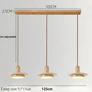 Axyaa Travertine LED Pendant Light - Modern Walnut Chandelier for Dining Kitchen Island Counter