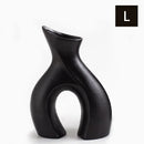 Axyaa Nordic Monochrome Ceramic Vase Geometric Abstract Art Home Decoration Ornament