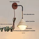 Axyaa White Glass LED Wall Light - Modern Nordic Bedroom Sconce
