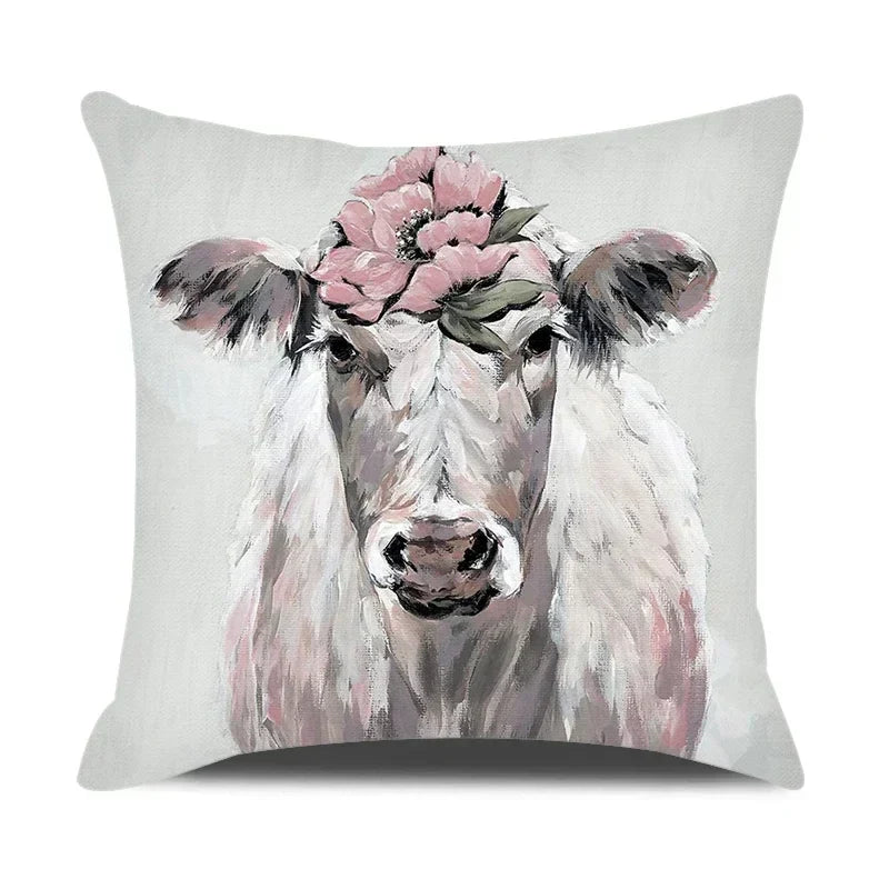 Axyaa Cartoon Animals Portrait Cushion Cover 45x45cm