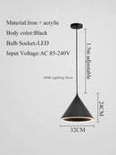 Axyaa Nordic Cone Pendant Light: 3 Lighting Modes for Dining, Kitchen, Living Room.