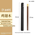 Axyaa Premium Wooden Chopsticks Box - Portable Single-Serving Cutlery Holder