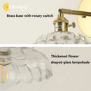 Axyaa Flower Glass Wall Light Fixture E27 Bulb Base for Home Kitchen Bedroom