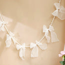 Axyaa White Organza and Pearl Garland: Elegant Wedding and Home Decor Banner