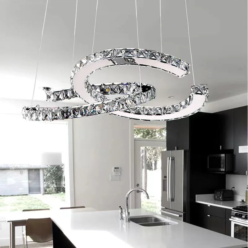 Axyaa Modern Nordic Crystal Chandelier Decorative Art Ceiling Light Fashion Lamp