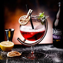 Axyaa 11oz Cocktail Glasses Set with Straw - Globe Shape Design for Drinks
