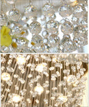 Axyaa Spiral Design K9 Crystal Chandelier with Large Crystal Ball LED Staircase Lighting