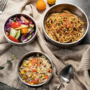 Axyaa Double-layer Stainless Steel Soup Bowl, Korean Noodle Rice Bowls Set