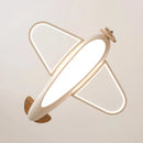 Axyaa Modern Airplane Pendant Lamp for Kids Boy Bedroom Blue Cream Chandelier
