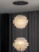 Axyaa Luxury Shell Ceiling Chandelier with Led Lights for Living Room and Staircase