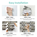 Axyaa 3D Faux Brick Backsplash Wall Stickers - Set of 10 Panels, Home Decor