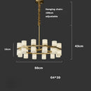 Axyaa Marble Copper LED Chandeliers: High-end Modern Gold Hanging Lamps for Home Decor