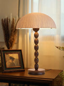 Axyaa Solid Wood Antique Style Rice Paper Table Lamp for Bedroom, Study, Living Room
