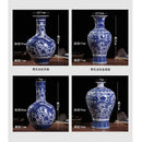 Axyaa Blue White Porcelain Vase Antique Chinese Ceramic Home Decor Flower Arrangement