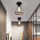 Axyaa Vintage Hemp Rope Iron Cage Ceiling Lamp with E27 for Bedroom Kitchen Lighting