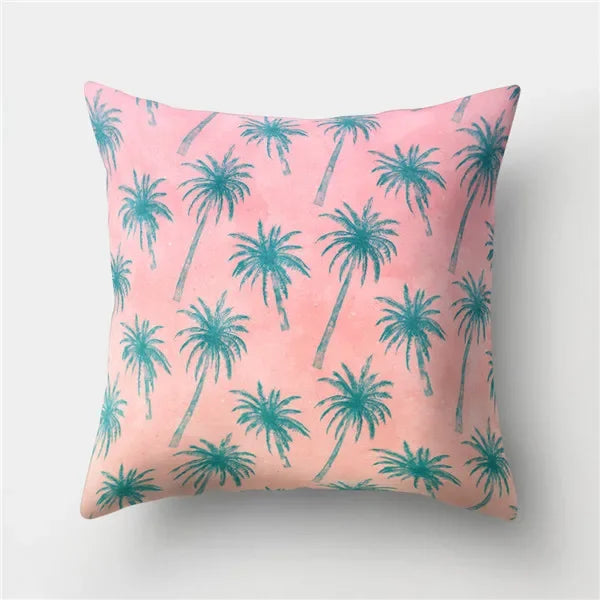 Axyaa Tropical Green Plant Tree Leaves Flower Cushion Cover 45X45CM