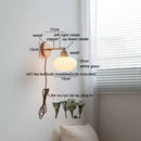 Axyaa Nordic LED Wall Light Copper Arm White Glass Bedside Lamp Balcony Living Room