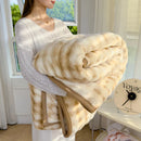 Axyaa Super Soft Rabbit Fur Sofa Throw Blanket for Luxury Multifunctional Bedspread