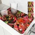 Axyaa Geometric Color Kitchen Mat: Absorbent, Antiskid, Quick Dry Tableware Pad