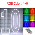 Axyaa LED Neon Number Sign - 30in, RGB Flashing, Sweet 16 18 21 Night Light