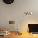 Axyaa Silver Metal Table Lamp with Adjustable Angle for Bedroom Study Reading